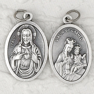 25-Pack - Pendant- SACRED HEART OF CHRIST/ LADY OF MT CARMEL