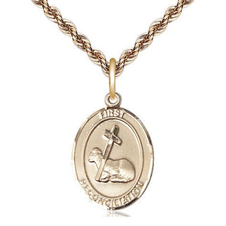 14kt Gold Filled First Reconciliation Medal Catholic Jewelry