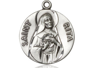 Sterling Silver Saint Rita of Cascia Medal Catholic Jewelry