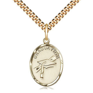 14kt Gold Filled Graduation Medal Catholic Jewelry