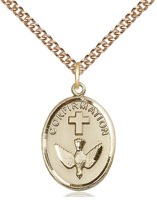 14kt Gold Filled Confirmation Medal Catholic Jewelry