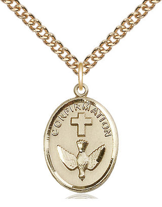 14kt Gold Filled Confirmation Medal Catholic Jewelry
