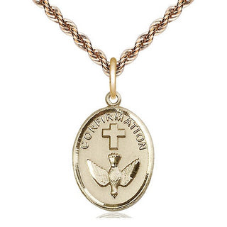 14kt Gold Filled Confirmation Medal Catholic Jewelry