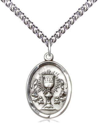 Sterling Silver Chalice Medal Religious Jewelry