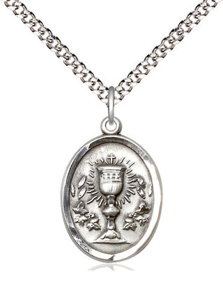 Sterling Silver Chalice Medal Religious Jewelry