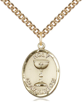 14kt Gold Filled Holy Communion Medal Catholic Jewelry