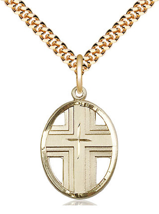 14kt Gold Filled Cross Medal Catholic Jewelry