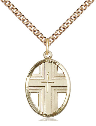 14kt Gold Filled Cross Medal Catholic Jewelry