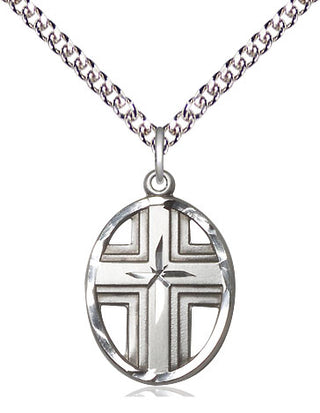Sterling Silver Cross Medal Catholic Jewelry