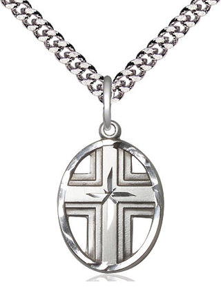 Sterling Silver Cross Medal Catholic Jewelry