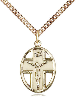 14kt Gold Crucifix Medal