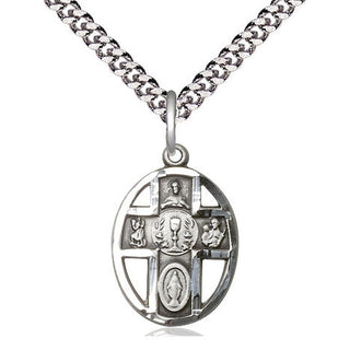 Pewter 5-Way / Chalice Medal Catholic Jewelry