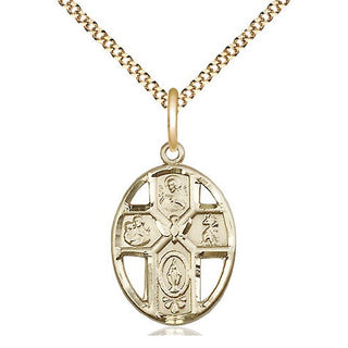 14kt Gold Filled 5-Way / Holy Spirit Medal Religious Jewelry