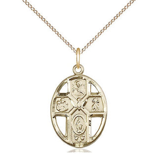 14kt Gold Filled 5-Way / Holy Spirit Medal Religious Jewelry