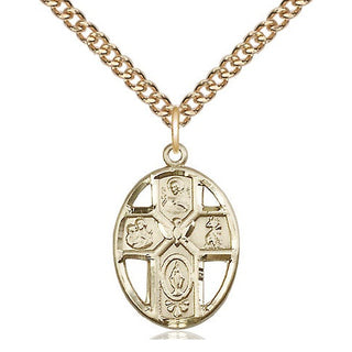 14kt Gold Filled 5-Way / Holy Spirit Medal Religious Jewelry