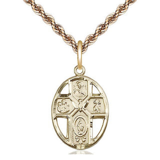 14kt Gold Filled 5-Way / Holy Spirit Medal Religious Jewelry