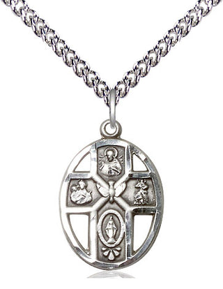 Sterling Silver 5-Way / Holy Spirit Medal Religious Jewelry