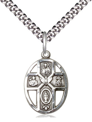 Sterling Silver 5-Way / Holy Spirit Medal Religious Jewelry