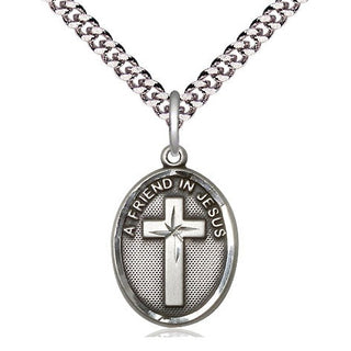 Sterling Silver A Friend In Jesus Medal Catholic Jewelry