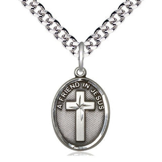 Sterling Silver A Friend In Jesus Medal Catholic Jewelry