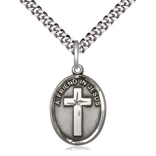 Sterling Silver A Friend In Jesus Medal Catholic Jewelry