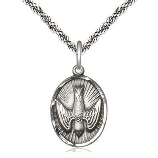 Sterling Silver Holy Spirit Medal Catholic Jewelry