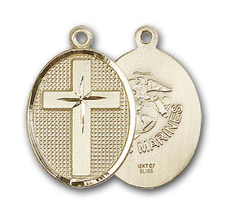 Gold-Filled Cross / Marines Pendant