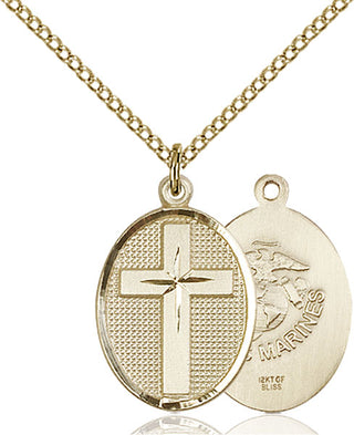 Gold-Filled Cross / Marines Pendant
