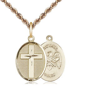 14kt Gold Filled Cross National Guard Medal | Medium