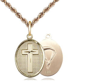 14kt Gold Filled Cross Paratroopers Medal | Medium