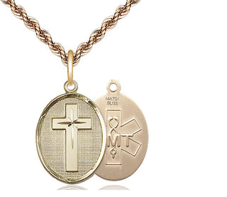 14kt Gold Cross EMT Medal