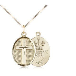 14kt Gold Cross Air Force Medal