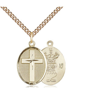 14kt Gold Cross Air Force Medal
