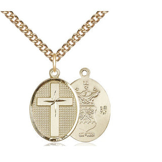 14kt Gold Cross Air Force Medal