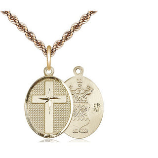14kt Gold Cross Air Force Medal