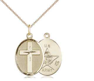14kt Gold Cross Army Medal
