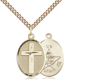 14kt Gold Cross Army Medal