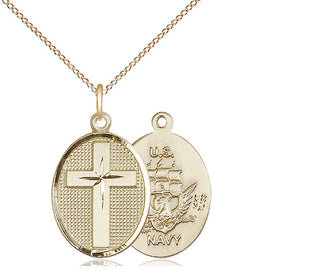 14kt Gold Cross Navy Medal
