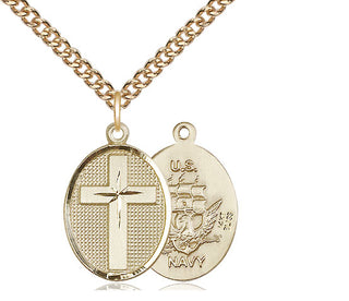 14kt Gold Cross Navy Medal