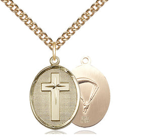 14kt Gold Cross Paratroopers Medal