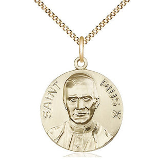 14kt Gold Filled Pope Pius X Medal Catholic Jewelry
