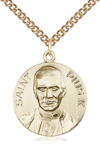 14kt Gold Filled Pope Pius X Medal Catholic Jewelry