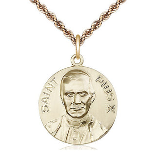 14kt Gold Filled Pope Pius X Medal Catholic Jewelry