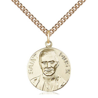 14kt Gold Filled Pope Pius X Medal Religious Jewelry