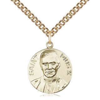 14kt Gold Filled Pope Pius X Medal Religious Jewelry
