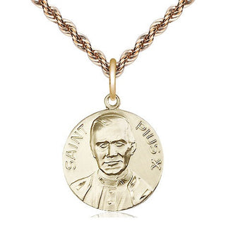 14kt Gold Filled Pope Pius X Medal Religious Jewelry
