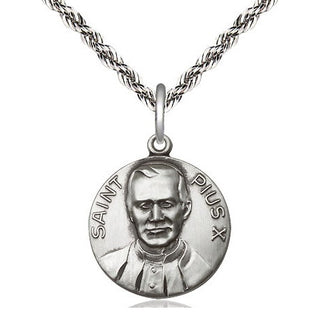 Sterling Silver Pope Pius X Medal Religious Jewelry