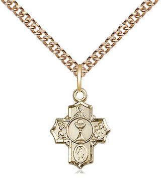 14kt Gold Filled Communion 5-Way Medal | Small