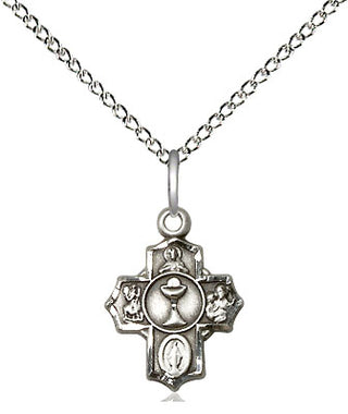 Sterling Silver Communion 5-Way Medal | Small