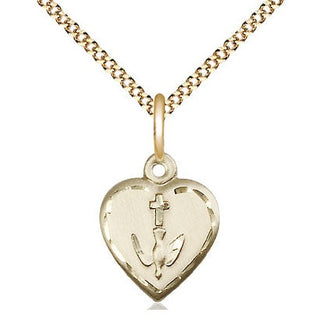 14kt Gold Filled Heart / Confirmation Medal Religious and Catholic Jewelry